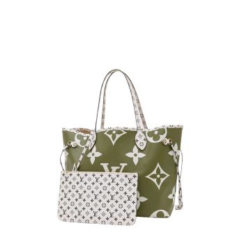 LOUIS VUITTON NEVERFULL MONOGRAM GIANT JUNGLE MM GREEN BEIGE