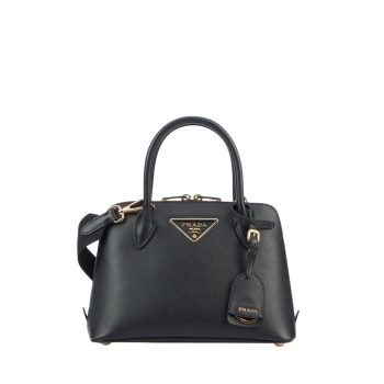 PRADA PROMENADE SAFFIANO LEATHER BAG BLACK 25CM