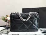 Chanel 19 Maxi Handbag Black For Women 14in36cm (5)