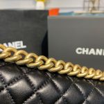 Chanel Boy Handbag Gold Toned Hardware Black For Women (6)