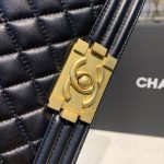 Chanel Boy Handbag Gold Toned Hardware Black For Women (6)