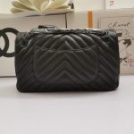 Chanel Chevron Classic Handbag Black Hardware Black 10.2in26cm (5)