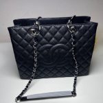 Chanel Classic Tote Bag Silver Hardware Black (4)