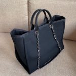 Chanel Large Deauville Pearl Tote Bag Black (5)