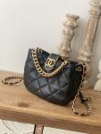 Chanel Small Hobo Bag Gold Hardware Black (5)