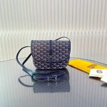 GOYARD GOYARDINE BELVEDERE PM MESSENGER BAG NAVY 21CM (1)