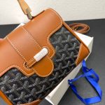 GOYARD SAIGON SOUPLE MINI BAG GOYARDINE CANVAS BLACK AND BEIGE 25CM (1)