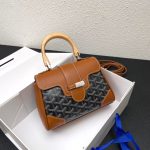GOYARD SAIGON SOUPLE MINI BAG GOYARDINE CANVAS BLACK AND BEIGE 25CM (1)