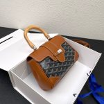 GOYARD SAIGON SOUPLE MINI BAG GOYARDINE CANVAS BLACK AND BEIGE 25CM (1)