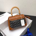 GOYARD SAIGON SOUPLE MINI BAG GOYARDINE CANVAS BLACK AND BEIGE 25CM (1)