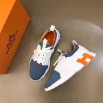 HERMES DEPART SNEAKER WHITE BLUE (6)