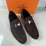 Hermes Paris Suede Loafer Brown For Men (1)