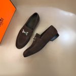 Hermes Paris Suede Loafer Brown For Men (1)