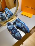 Louis Vuitton Trainer Sneaker Monogram Denim Blue NigoVirgil Abloh For Men (7)