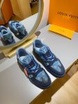 Louis Vuitton Trainer Sneaker Monogram Denim Blue NigoVirgil Abloh For Men (7)