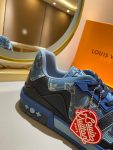 Louis Vuitton Trainer Sneaker Monogram Denim Blue NigoVirgil Abloh For Men (7)