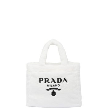 PRADA TERRY TOTE BAG WHITE 41CM