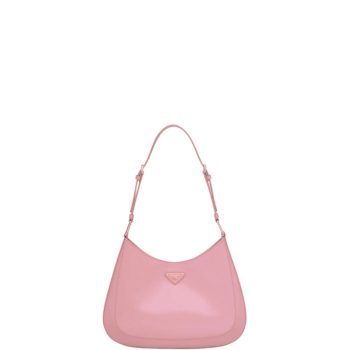 PRADA CLEO GLOSSY LEATHER SHOULDER BAG WITH FLAP PINK 30CM
