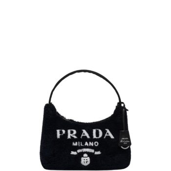 PRADA RE-EDITION 2000 TERRY MINI BAG BLACK 22CM
