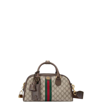 GUCCI BROWN OPHIDIA MEDIUM GG TOP HANDLE BAG 32CM