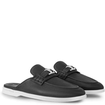 LOUIS VUITTON ESTATE OPEN BACK LOAFER BLACK