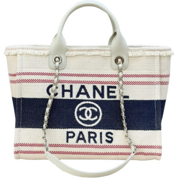 CHANEL BEIGE LARGE DEAUVILLE TOTE BAG 35CM