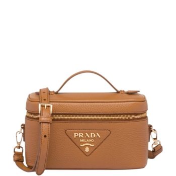 PRADA 18CM MINI CARAMEL LEATHER BAG