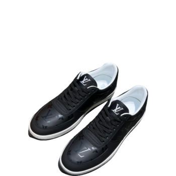 LOUIS VUITTON RIVOLI SNEAKER MONOGRAM METALLIC CANVAS BLACK