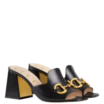 SANDAL GUCCI WOMEN'S SLIDE SANDAL WITH HORSEBIT BLACK 655412 BKO00 1000