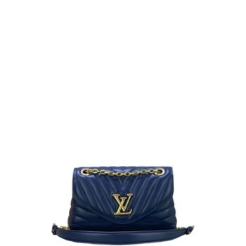 LOUIS VUITTON NEW WAVE CHAIN BAG MM BLUE NAVY 24CM