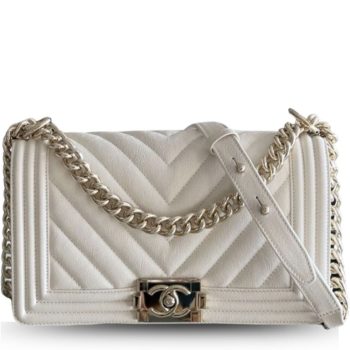 CHANEL MEDIUM CLASSIC FLAP BAG WHITE