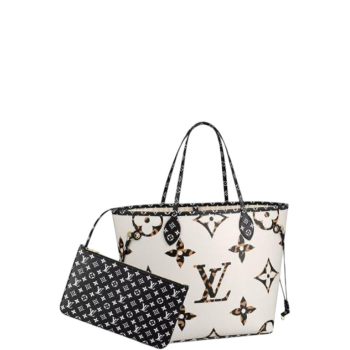 LOUIS VUITTON WHITE HAVANA NEVERFULL MONOGRAM GIANT JUNGLE MM