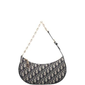 DIOR LOUNGE BAG BLUE OBLIQUE JACQUARD 23CM