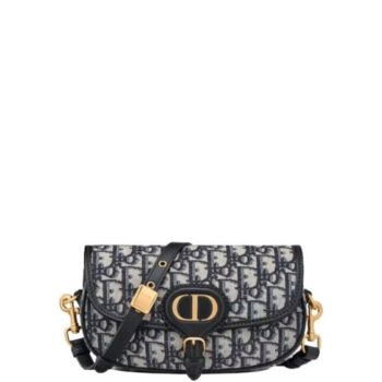 DIOR BOBBY EAST-WEST BAG BLUE DIOR OBLIQUE JACQUARD 22CM