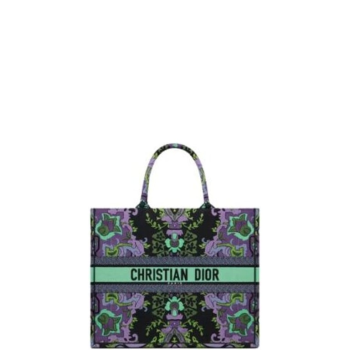 DIOR 41CM BOOK TOTE MULTICOLOR DIOR INDIAN PURPLE EMBROIDERY M1286ZESKM19E