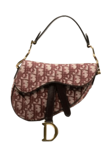 DIOR SADDLE BAG DIOR OBLIQUE EMBROIDERY RED 24CM