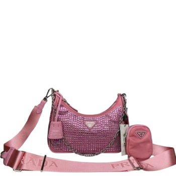 PRADA RE-EDITION 2005 SATIN BAG WITH PINK