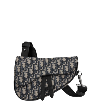 DIOR MINI SADDLE BAG OBLIQUE JACQUARD BEIGE AND BLACK