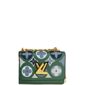 LOUIS VUITTON TWIST MM BAGS MONOGRAM GREEN 25CM