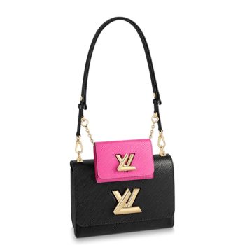 LOUIS VUITTON TWIST MM 23CM BLACK AND PINK