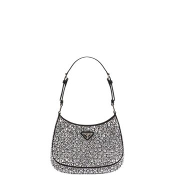 PRADA CLEO SATIN BAG WITH CRYSTALS METAL 1BC169 2AWL F063R V HOO
