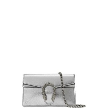 GUCCI WOMEN'S DIONYSUS SUPER MINI CROSSBODY BAG SILVER 16CM 476432 1TRBN 8173