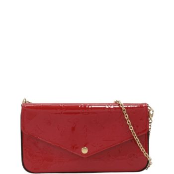 LOUIS VUITTON POCHETTE FELICIE WINE RED 21CM